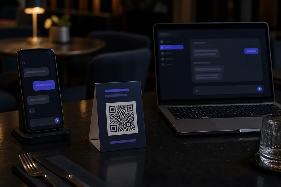 A Twiin available through a phone, QR code and business website
